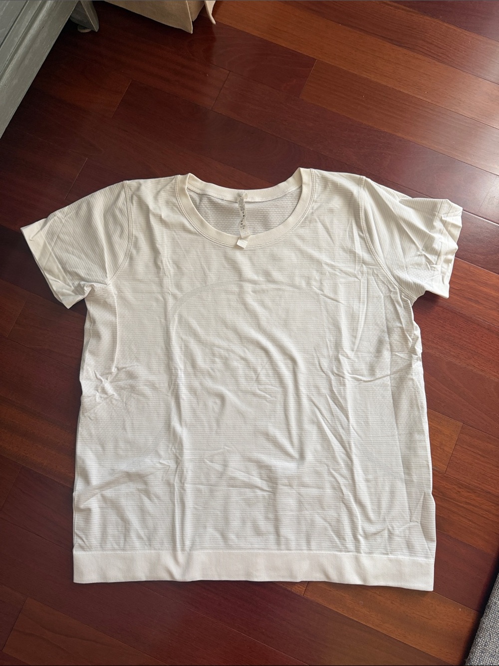 lululemon athletica Cream Ribbed Crewneck Tee